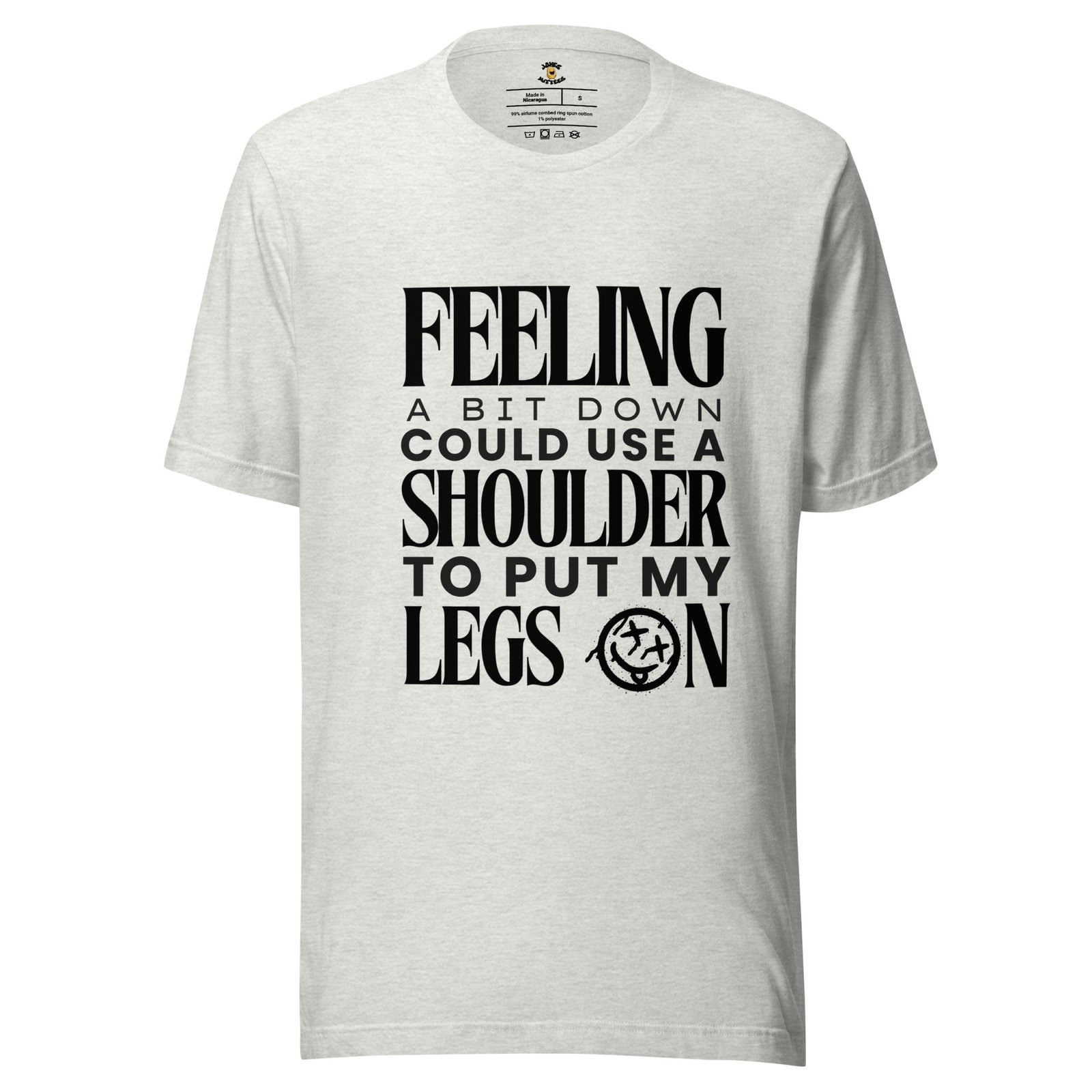 “Feeling a Bit Down” Funny Quote T-Shirt (Black Text Version) - Image 7