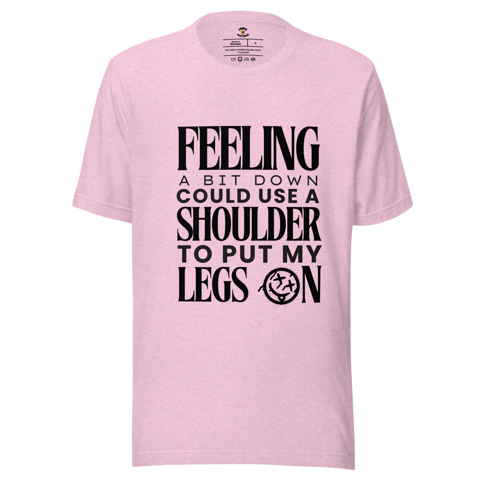 “Feeling a Bit Down” Funny Quote T-Shirt (Black Text Version) - Image 3