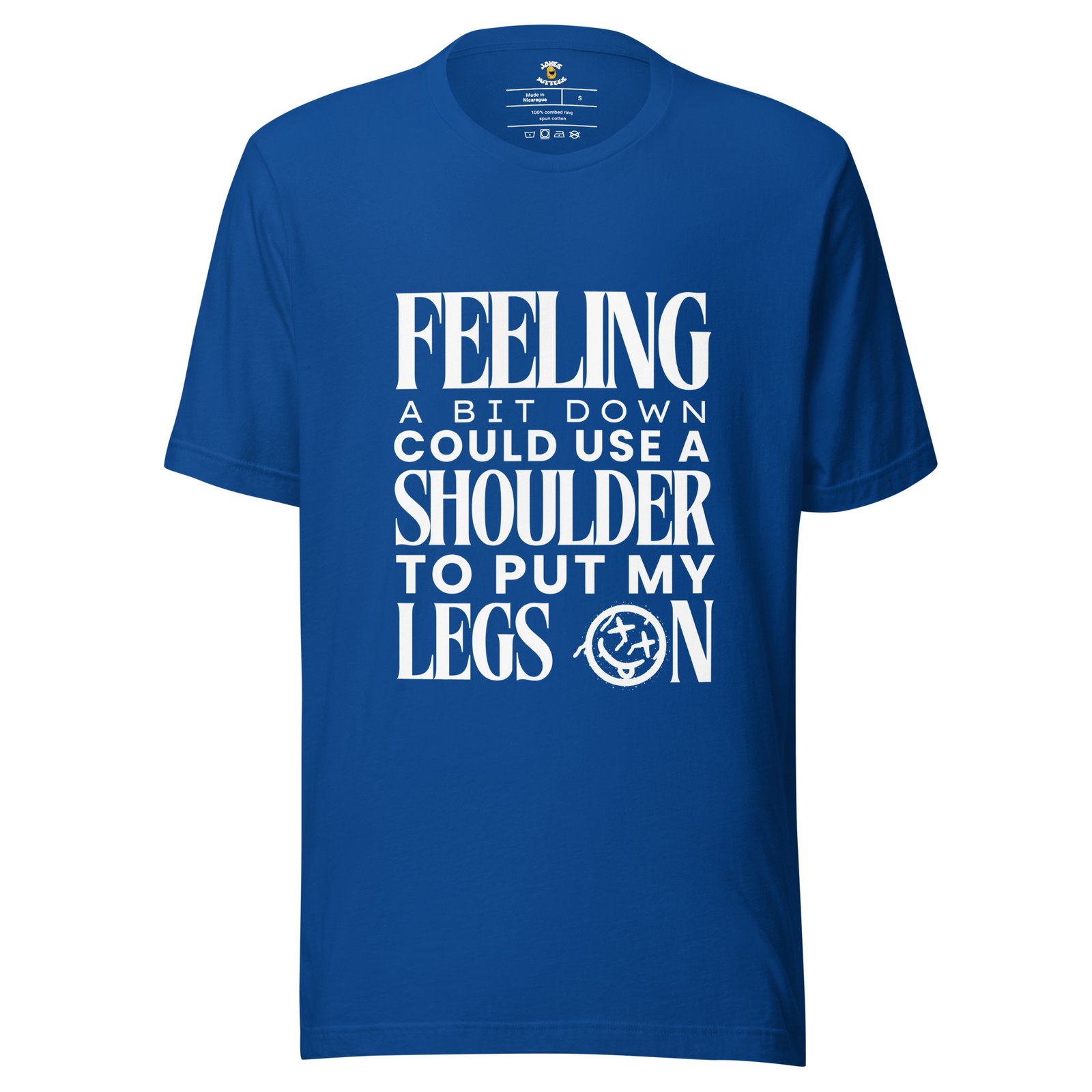 “Feeling a Bit Down” Funny Quote T-Shirt (White Text Version) - Image 7