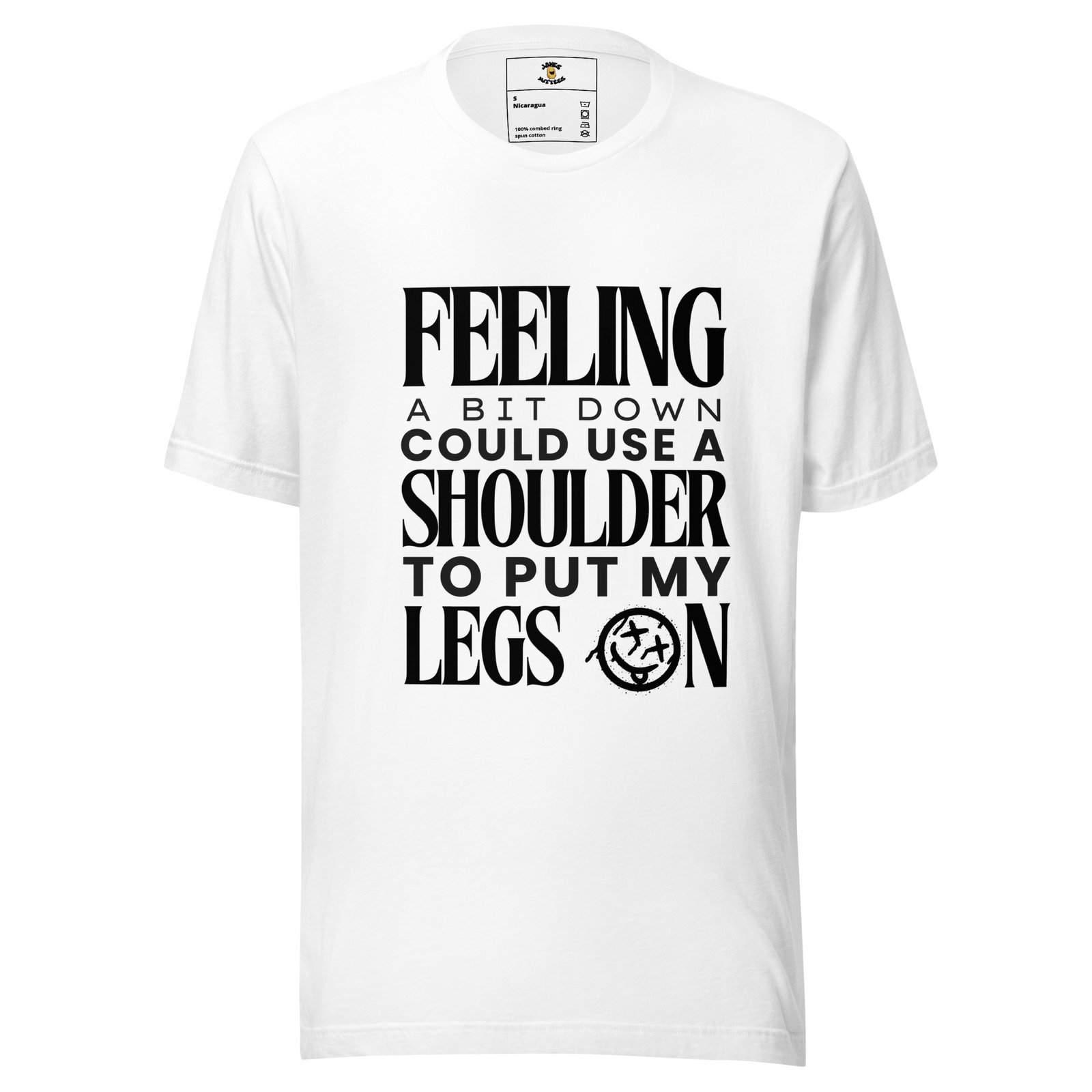 “Feeling a Bit Down” Funny Quote T-Shirt (Black Text Version) - Image 8
